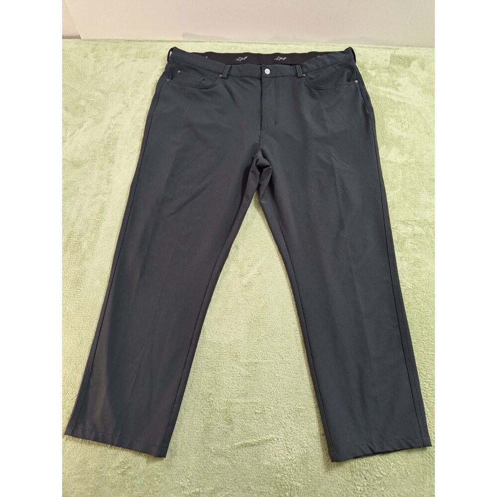 Greg Norman Pants Mens 40x30 Black Mid Rise Straight Lightweight Slash Pockets